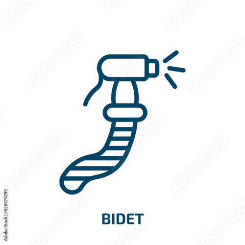 bidet icon from furniture & household collection. Thin linear bidet, bath, bathroom outline icon isolated on white background. Line vector bidet sign, symbol for web and mobile
