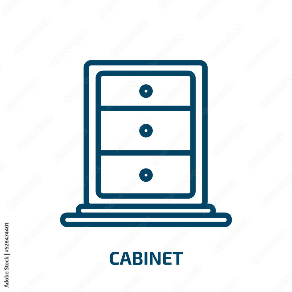cabinet icon from furniture & household collection. Thin linear cabinet, office, folder outline icon isolated on white background. Line vector cabinet sign, symbol for web and mobile cabinet icon from furniture & household collection. Thin linear cabinet, office, folder outline icon isolated on white background. Line vector cabinet sign, symbol for web and mobile