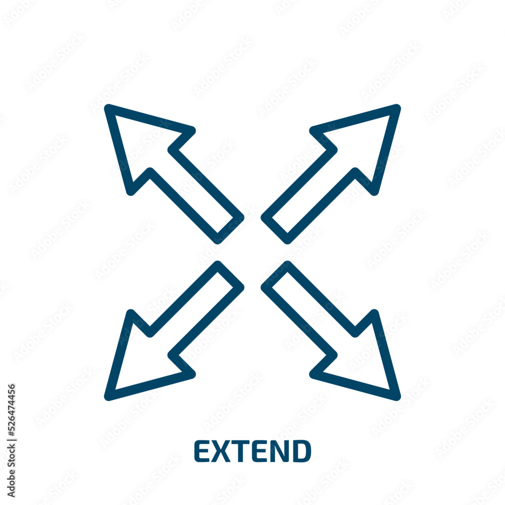 extend icon from geometry collection. Thin linear extend, button, arrow outline icon isolated on white background. Line vector extend sign, symbol for web and mobile extend icon from geometry collection. Thin linear extend, button, arrow outline icon isolated on white background. Line vector extend sign, symbol for web and mobile