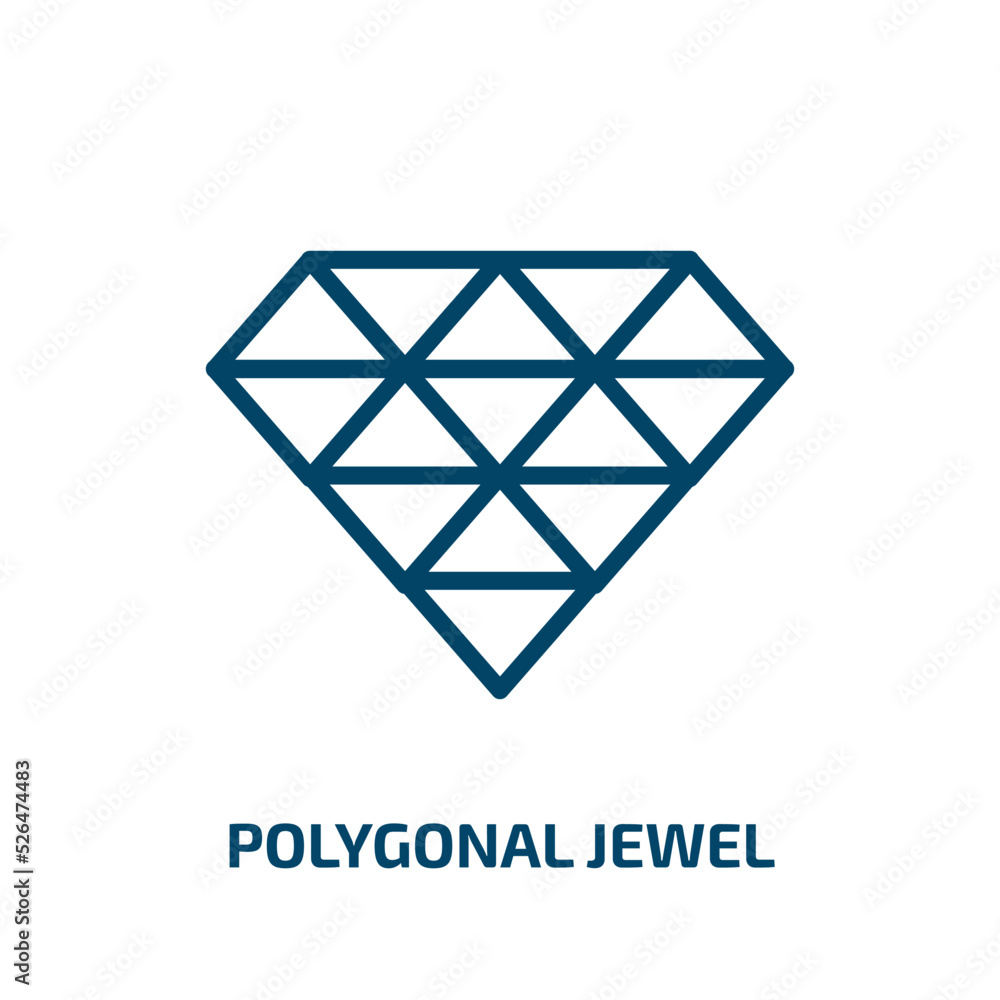 polygonal jewel icon from geometry collection. Thin linear polygonal jewel, mineral, jewelry outline icon isolated on white background. Line vector polygonal jewel sign, symbol for web and mobile polygonal jewel icon from geometry collection. Thin linear polygonal jewel, mineral, jewelry outline icon isolated on white background. Line vector polygonal jewel sign, symbol for web and mobile