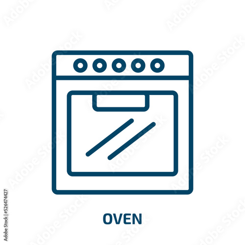 oven icon from furniture & household collection. Thin linear oven, kitchen, household outline icon isolated on white background. Line vector oven sign, symbol for web and mobile