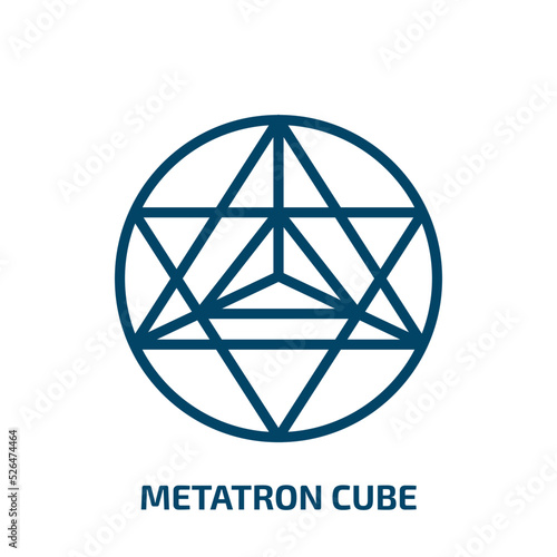 metatron cube icon from geometry collection. Thin linear metatron cube, life, sacred outline icon isolated on white background. Line vector metatron cube sign, symbol for web and mobile