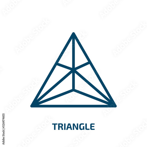 triangle icon from geometric figure collection. Thin linear triangle, business, square outline icon isolated on white background. Line vector triangle sign, symbol for web and mobile