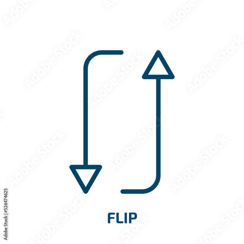 flip icon from geometric figure collection. Thin linear flip, man, human outline icon isolated on white background. Line vector flip sign, symbol for web and mobile