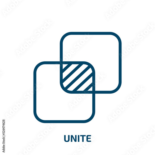 unite icon from geometric figure collection. Thin linear unite, medicine, unit outline icon isolated on white background. Line vector unite sign, symbol for web and mobile