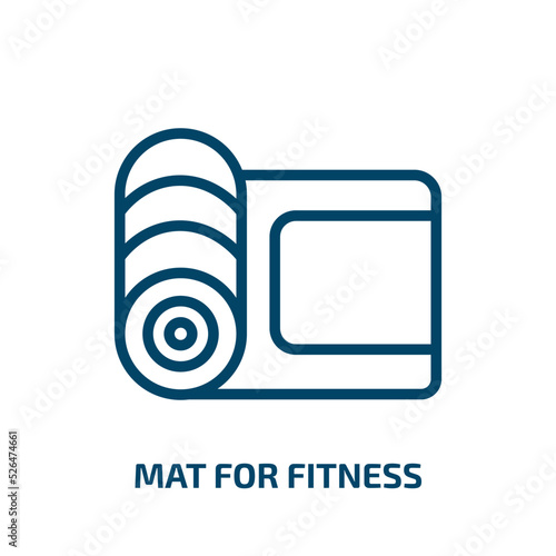 mat for fitness icon from gym and fitness collection. Thin linear mat for fitness, yoga, exercise outline icon isolated on white background. Line vector mat for fitness sign, symbol for web and mobile
