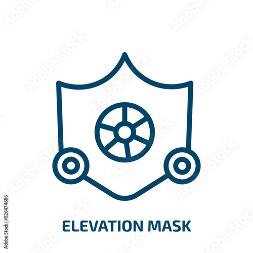 elevation mask icon from gym and fitness collection. Thin linear elevation mask, mask, health outline icon isolated on white background. Line vector elevation mask sign, symbol for web and mobile
