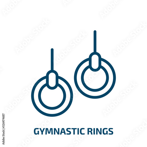 gymnastic rings icon from gym and fitness collection. Thin linear gymnastic rings, athlete, sport outline icon isolated on white background. Line vector gymnastic rings sign, symbol for web and mobile
