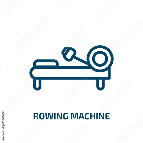 rowing machine icon from gym and fitness collection. Thin linear rowing machine, equipment, business outline icon isolated on white background. Line vector rowing machine sign, symbol for web and