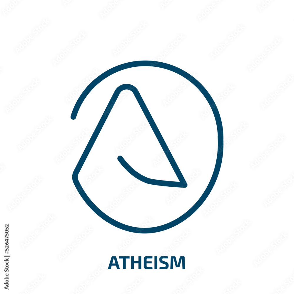 atheism icon from religion collection. Thin linear atheism, religion, religious outline icon isolated on white background. Line vector atheism sign, symbol for web and mobile atheism icon from religion collection. Thin linear atheism, religion, religious outline icon isolated on white background. Line vector atheism sign, symbol for web and mobile