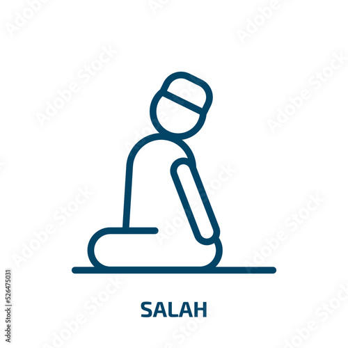 salah icon from religion collection. Thin linear salah, religion, prayer outline icon isolated on white background. Line vector salah sign, symbol for web and mobile
