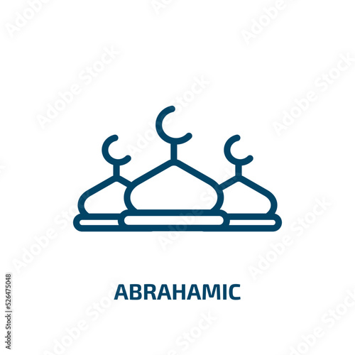 abrahamic icon from religion collection. Thin linear abrahamic, america, washington outline icon isolated on white background. Line vector abrahamic sign, symbol for web and mobile
