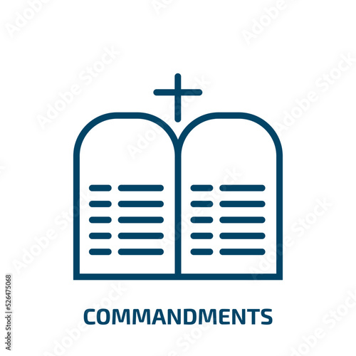 commandments icon from religion collection. Thin linear commandments, person, man outline icon isolated on white background. Line vector commandments sign, symbol for web and mobile