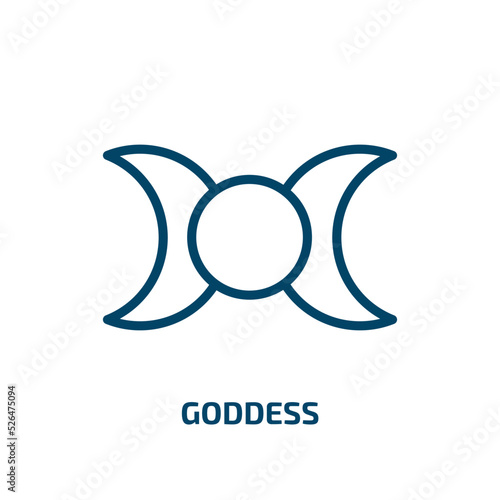 goddess icon from religion collection. Thin linear goddess, ancient, beautiful outline icon isolated on white background. Line vector goddess sign, symbol for web and mobile