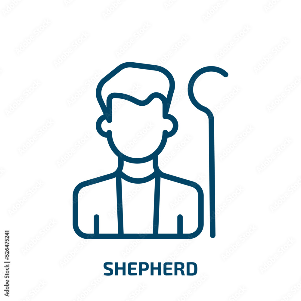 shepherd icon from people collection. Thin linear shepherd, pet, canine outline icon isolated on white background. Line vector shepherd sign, symbol for web and mobile shepherd icon from people collection. Thin linear shepherd, pet, canine outline icon isolated on white background. Line vector shepherd sign, symbol for web and mobile