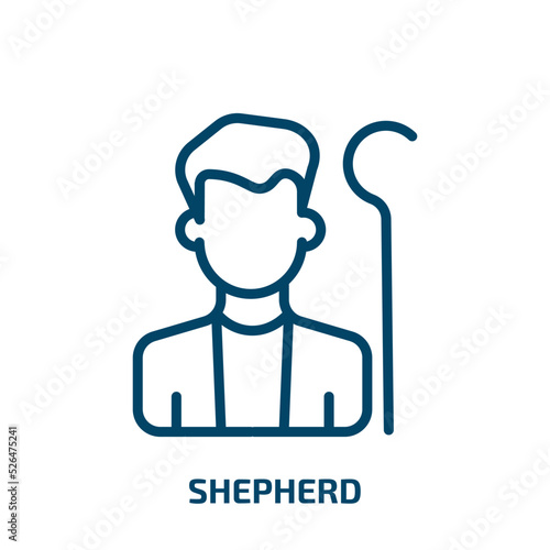 shepherd icon from people collection. Thin linear shepherd, pet, canine outline icon isolated on white background. Line vector shepherd sign, symbol for web and mobile