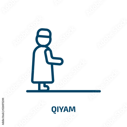 qiyam icon from people collection. Thin linear qiyam, islamic, eid outline icon isolated on white background. Line vector qiyam sign, symbol for web and mobile