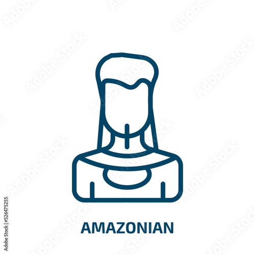 amazonian icon from people collection. Thin linear amazonian, fauna, america outline icon isolated on white background. Line vector amazonian sign, symbol for web and mobile