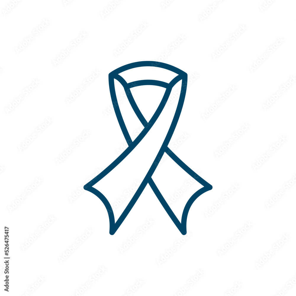 symbolic cancer ribbon icon from shapes collection. Thin linear symbolic cancer ribbon, awareness, ribbon outline icon isolated on white background. Line vector symbolic cancer ribbon sign, symbol for symbolic cancer ribbon icon from shapes collection. Thin linear symbolic cancer ribbon, awareness, ribbon outline icon isolated on white background. Line vector symbolic cancer ribbon sign, symbol for