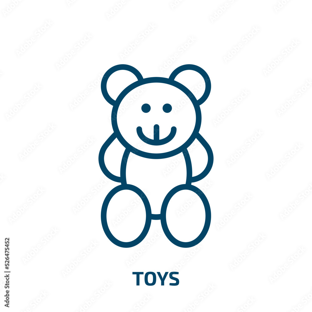 Fototapeta premium toys icon from shapes collection. Thin linear toys, small, toy outline icon isolated on white background. Line vector toys sign, symbol for web and mobile