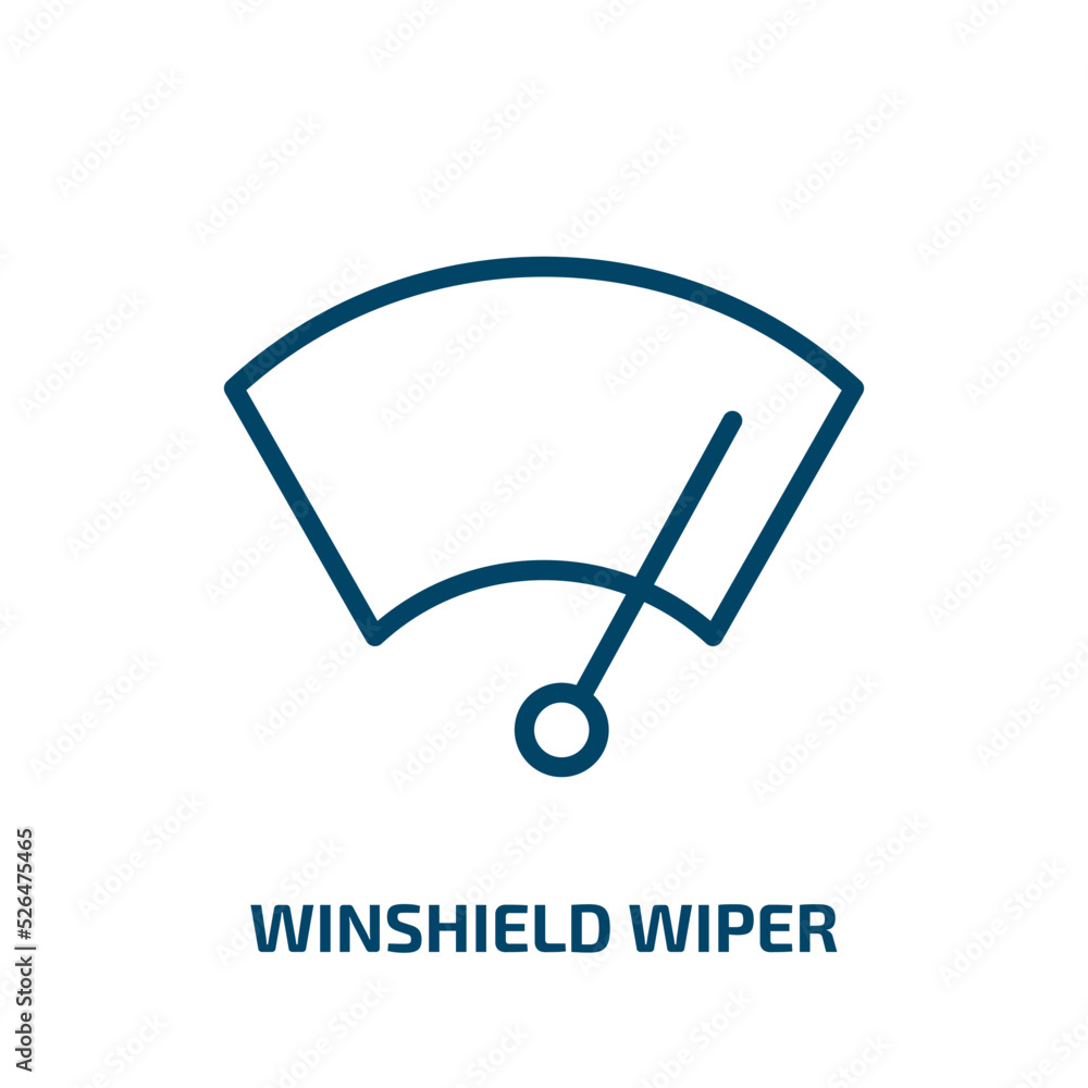 winshield wiper icon from shapes collection. Thin linear winshield wiper, winshield, crystal outline icon isolated on white background. Line vector winshield wiper sign, symbol for web and mobile winshield wiper icon from shapes collection. Thin linear winshield wiper, winshield, crystal outline icon isolated on white background. Line vector winshield wiper sign, symbol for web and mobile