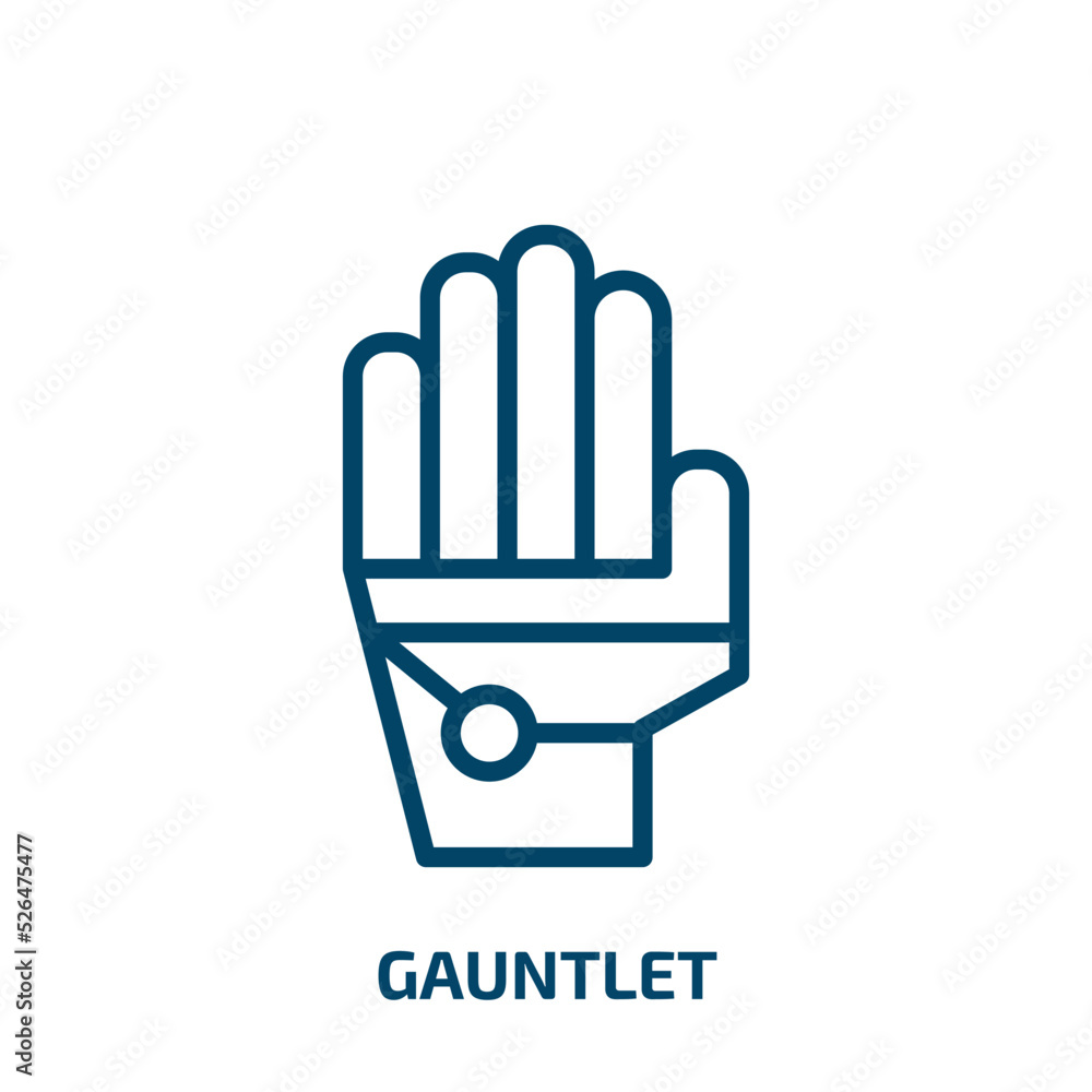 gauntlet icon from shapes collection. Thin linear gauntlet, hand, service outline icon isolated on white background. Line vector gauntlet sign, symbol for web and mobile gauntlet icon from shapes collection. Thin linear gauntlet, hand, service outline icon isolated on white background. Line vector gauntlet sign, symbol for web and mobile