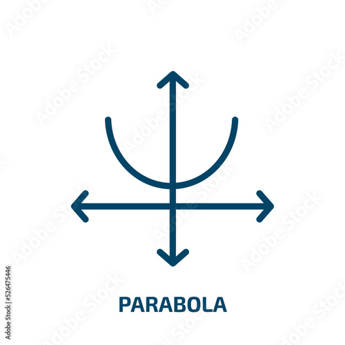 parabola icon from shapes collection. Thin linear parabola, food, meal outline icon isolated on white background. Line vector parabola sign, symbol for web and mobile