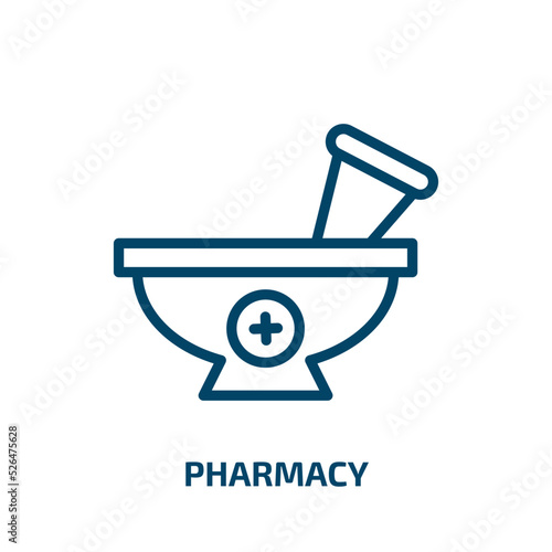 pharmacy icon from signs collection. Thin linear pharmacy, health, medicine outline icon isolated on white background. Line vector pharmacy sign, symbol for web and mobile