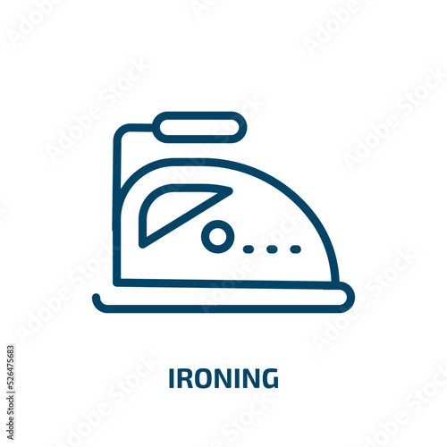 ironing icon from signs collection. Thin linear ironing, iron, machine outline icon isolated on white background. Line vector ironing sign, symbol for web and mobile