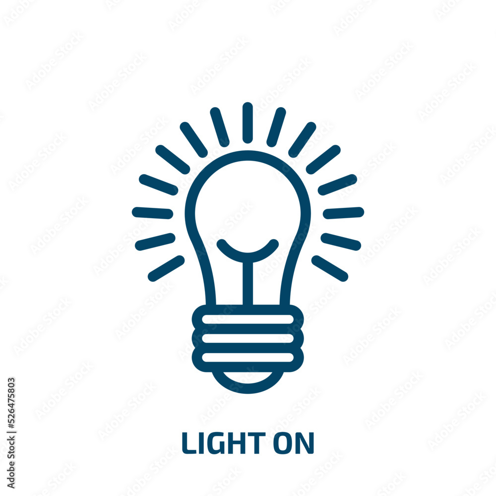 light on icon from technology collection. Thin linear light on, light, glass outline icon isolated on white background. Line vector light on sign, symbol for web and mobile light on icon from technology collection. Thin linear light on, light, glass outline icon isolated on white background. Line vector light on sign, symbol for web and mobile