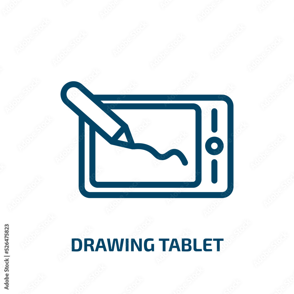 drawing tablet icon from technology collection. Thin linear drawing tablet, tablet, electronic outline icon isolated on white background. Line vector drawing tablet sign, symbol for web and mobile drawing tablet icon from technology collection. Thin linear drawing tablet, tablet, electronic outline icon isolated on white background. Line vector drawing tablet sign, symbol for web and mobile
