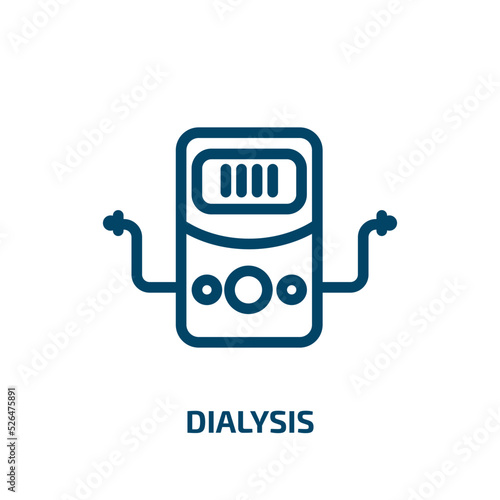 dialysis icon from technology collection. Thin linear dialysis, hospital, disease outline icon isolated on white background. Line vector dialysis sign, symbol for web and mobile