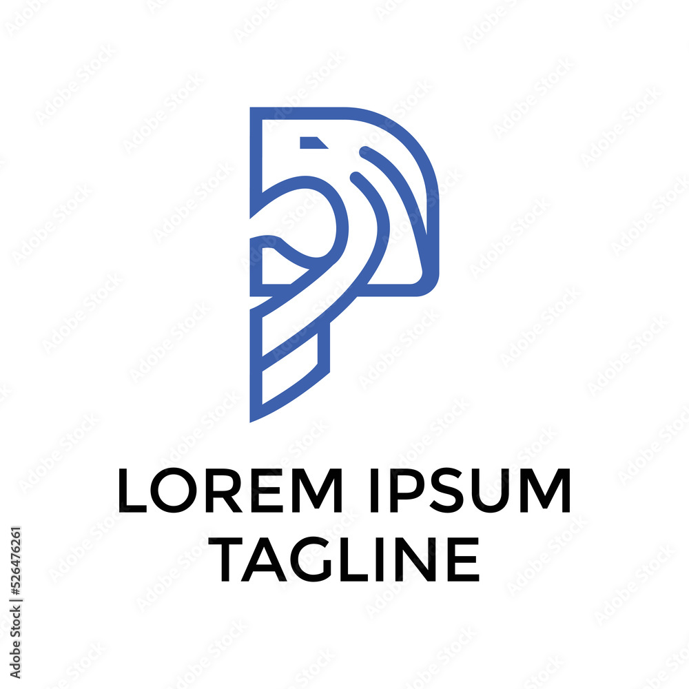 Letter P Lion Logo Design Letter P Lion Logo Design