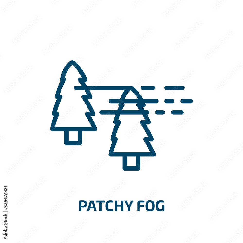 patchy fog icon from weather collection. Thin linear patchy fog, scenic, scene outline icon isolated on white background. Line vector patchy fog sign, symbol for web and mobile patchy fog icon from weather collection. Thin linear patchy fog, scenic, scene outline icon isolated on white background. Line vector patchy fog sign, symbol for web and mobile