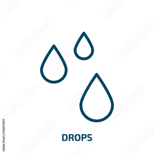 drops icon from weather collection. Thin linear drops  drop  nature outline icon isolated on white background. Line vector drops sign  symbol for web and mobile