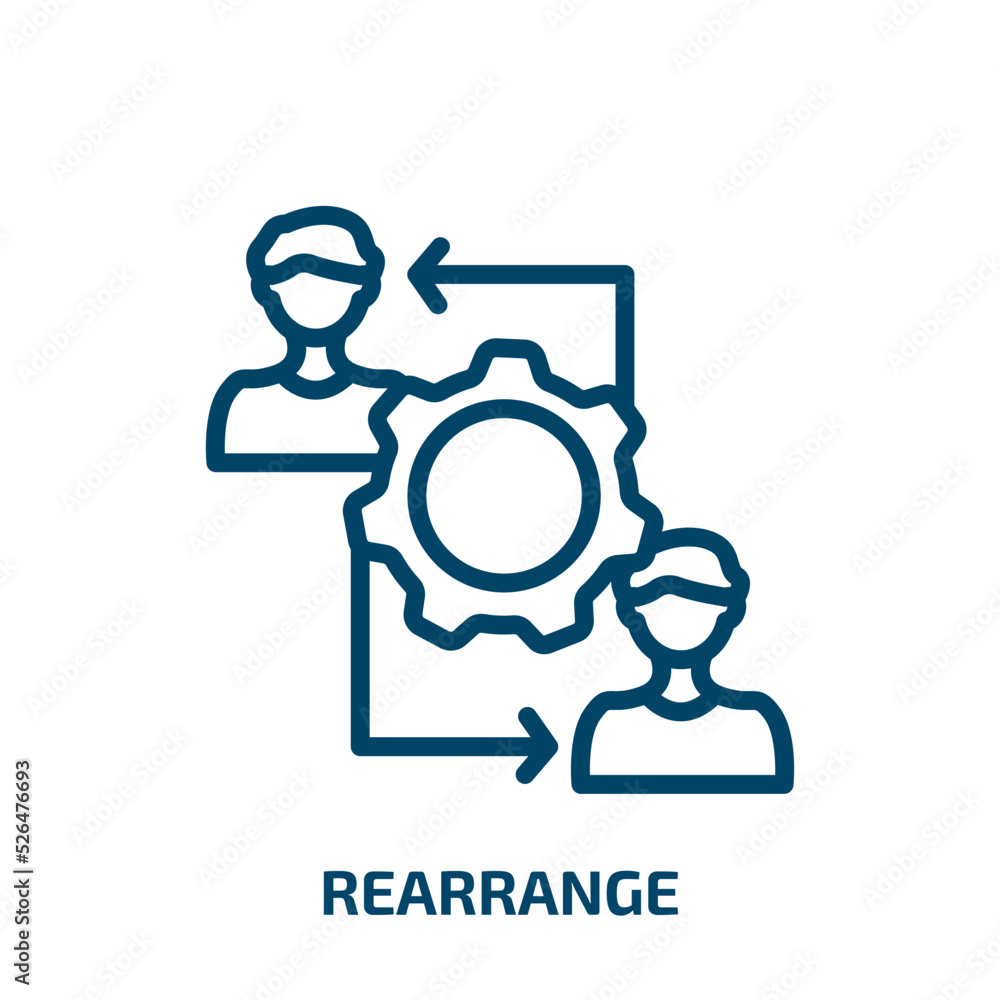 rearrange icon from business collection. Thin linear rearrange, up, move outline icon isolated on white background. Line vector rearrange sign, symbol for web and mobile rearrange icon from business collection. Thin linear rearrange, up, move outline icon isolated on white background. Line vector rearrange sign, symbol for web and mobile