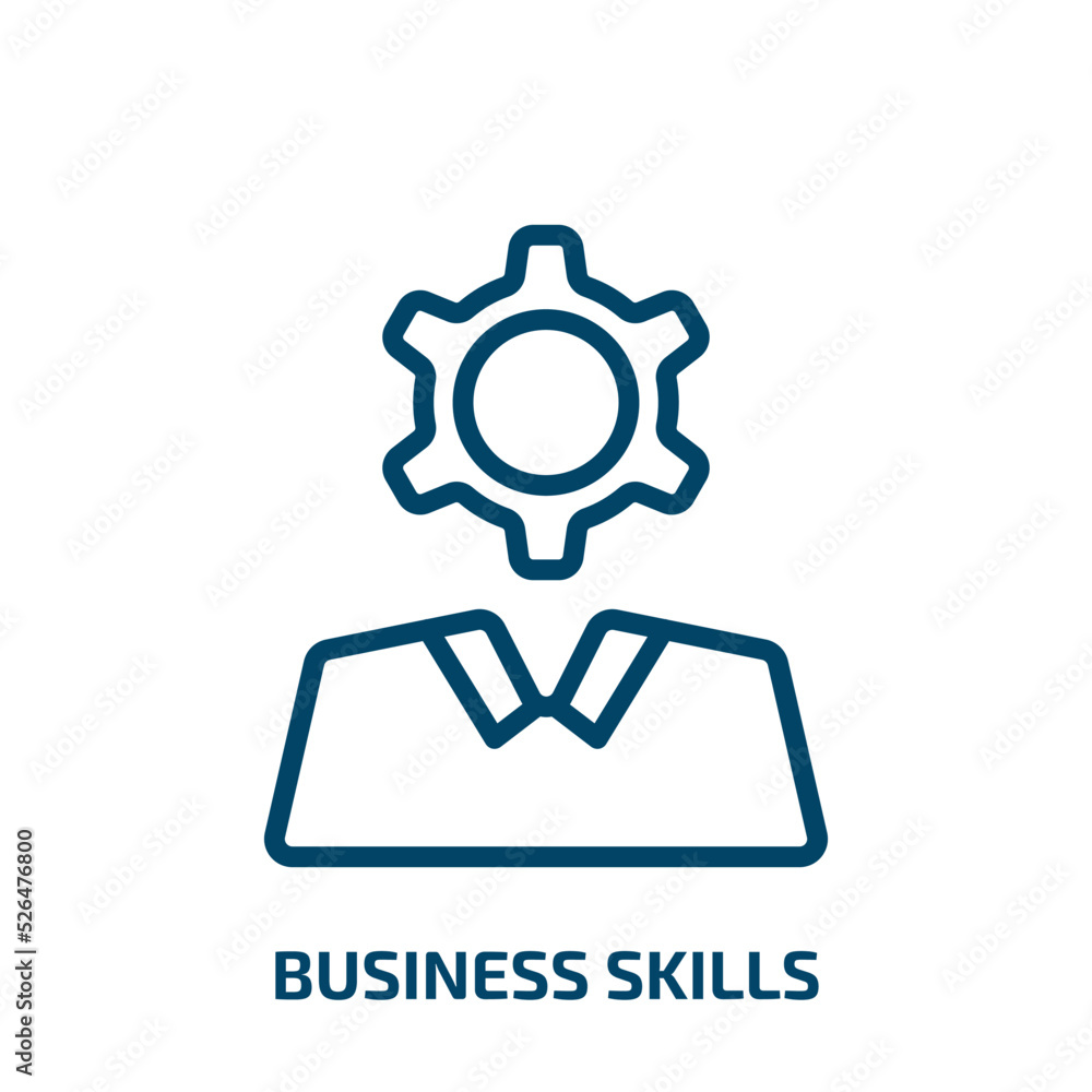 business skills icon from business and analytics collection. Thin linear business skills, business, career outline icon isolated on white background. Line vector business skills sign, symbol for web business skills icon from business and analytics collection. Thin linear business skills, business, career outline icon isolated on white background. Line vector business skills sign, symbol for web