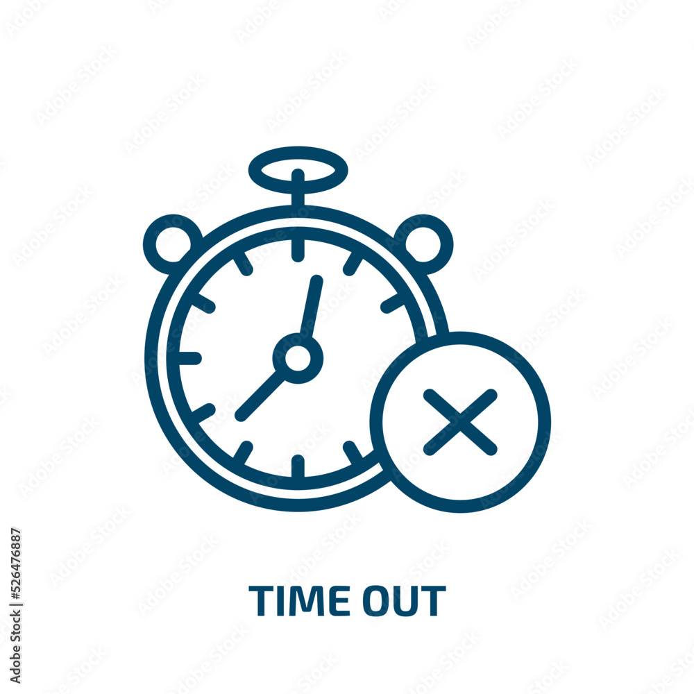 time out icon from business and finance collection. Thin linear time out, time, hour outline icon isolated on white background. Line vector time out sign, symbol for web and mobile time out icon from business and finance collection. Thin linear time out, time, hour outline icon isolated on white background. Line vector time out sign, symbol for web and mobile