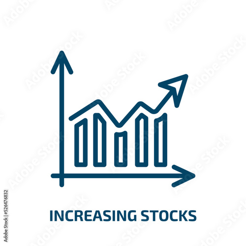 increasing stocks icon from business and analytics collection. Thin linear increasing stocks, stock, profit outline icon isolated on white background. Line vector increasing stocks sign, symbol for