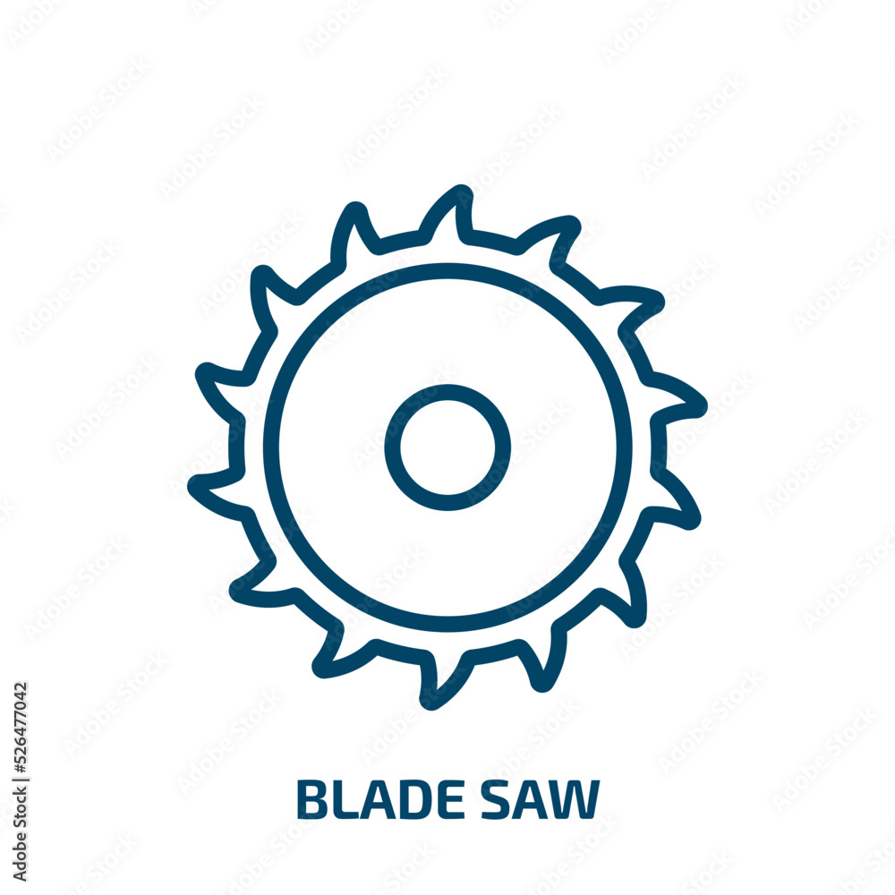blade saw icon from construction tools collection. Thin linear blade saw, blade, work outline icon isolated on white background. Line vector blade saw sign, symbol for web and mobile blade saw icon from construction tools collection. Thin linear blade saw, blade, work outline icon isolated on white background. Line vector blade saw sign, symbol for web and mobile