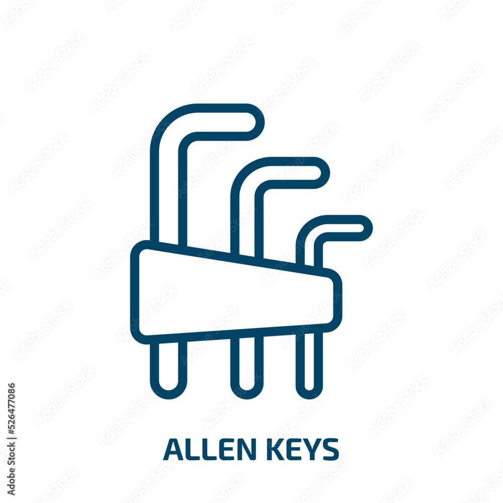allen keys icon from construction and tools collection. Thin linear allen keys, allen, key outline icon isolated on white background. Line vector allen keys sign, symbol for web and mobile allen keys icon from construction and tools collection. Thin linear allen keys, allen, key outline icon isolated on white background. Line vector allen keys sign, symbol for web and mobile