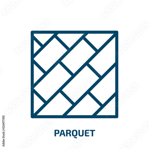 parquet icon from construction tools collection. Thin linear parquet, floor, wooden outline icon isolated on white background. Line vector parquet sign, symbol for web and mobile