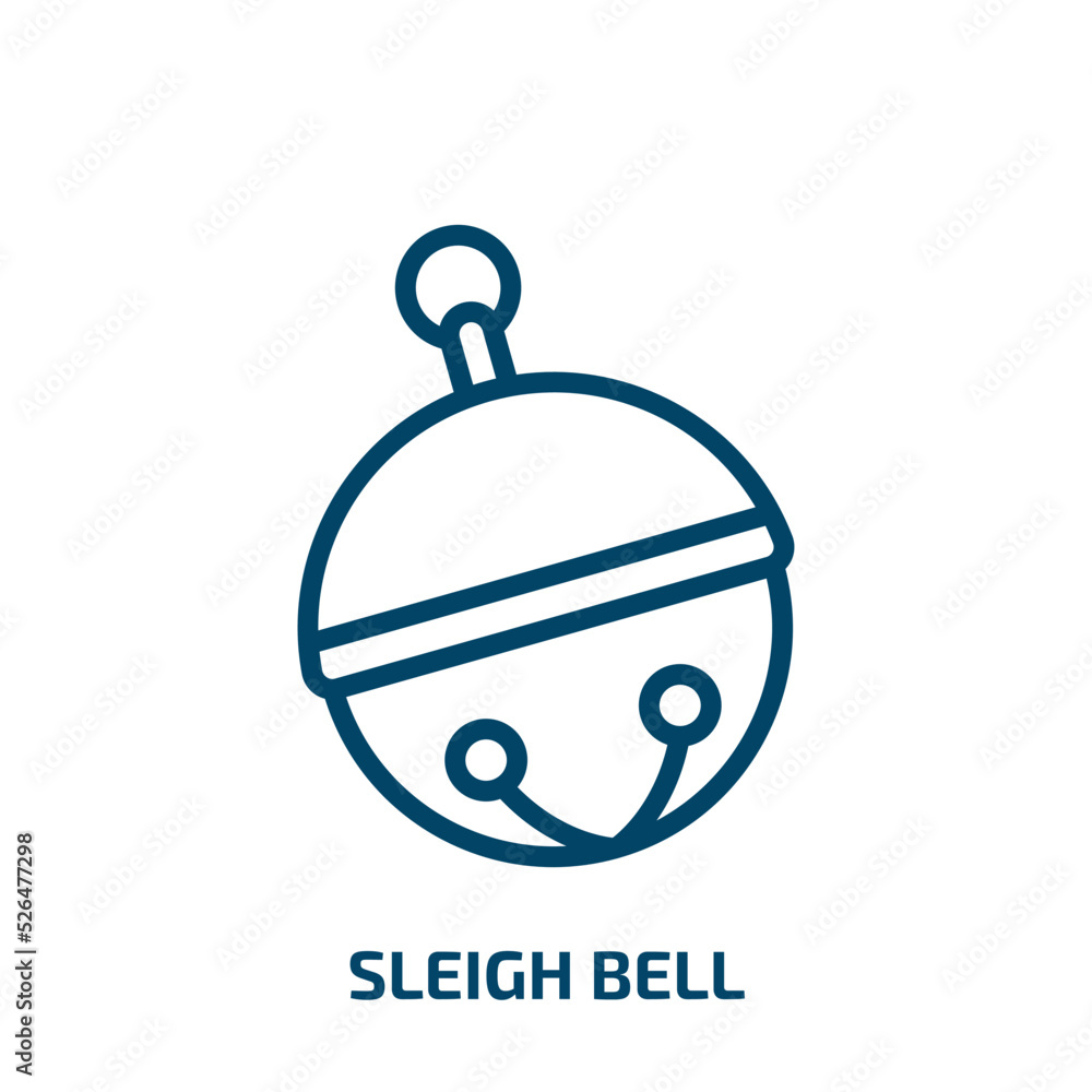 sleigh bell icon from culture collection. Thin linear sleigh bell, tree, winter outline icon isolated on white background. Line vector sleigh bell sign, symbol for web and mobile sleigh bell icon from culture collection. Thin linear sleigh bell, tree, winter outline icon isolated on white background. Line vector sleigh bell sign, symbol for web and mobile
