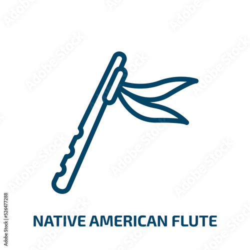 native american flute icon from culture collection. Thin linear native american flute, american, music outline icon isolated on white background. Line vector native american flute sign, symbol for web