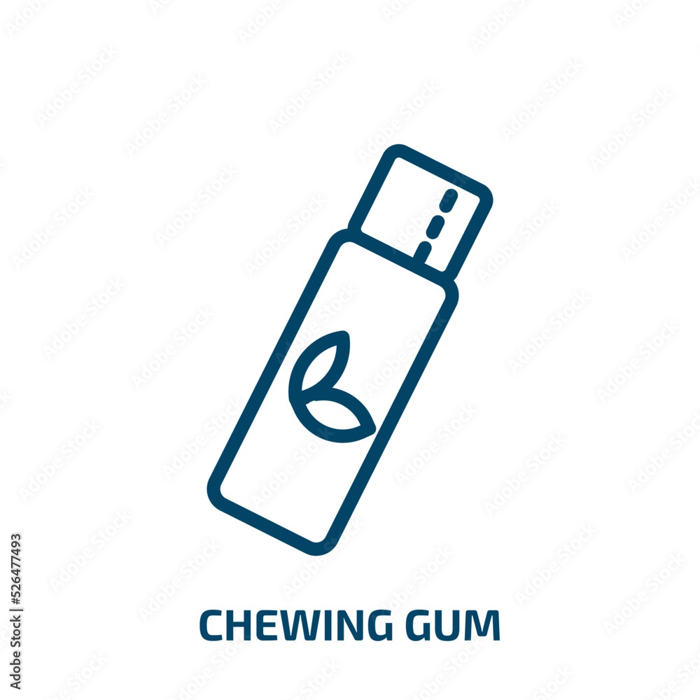 chewing gum icon from dentist collection. Thin linear chewing gum, chewing, gum outline icon isolated on white background. Line vector chewing gum sign, symbol for web and mobile chewing gum icon from dentist collection. Thin linear chewing gum, chewing, gum outline icon isolated on white background. Line vector chewing gum sign, symbol for web and mobile