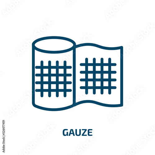 gauze icon from dentist collection. Thin linear gauze, medical, doctor outline icon isolated on white background. Line vector gauze sign, symbol for web and mobile
