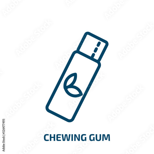 chewing gum icon from dentist collection. Thin linear chewing gum, chewing, gum outline icon isolated on white background. Line vector chewing gum sign, symbol for web and mobile