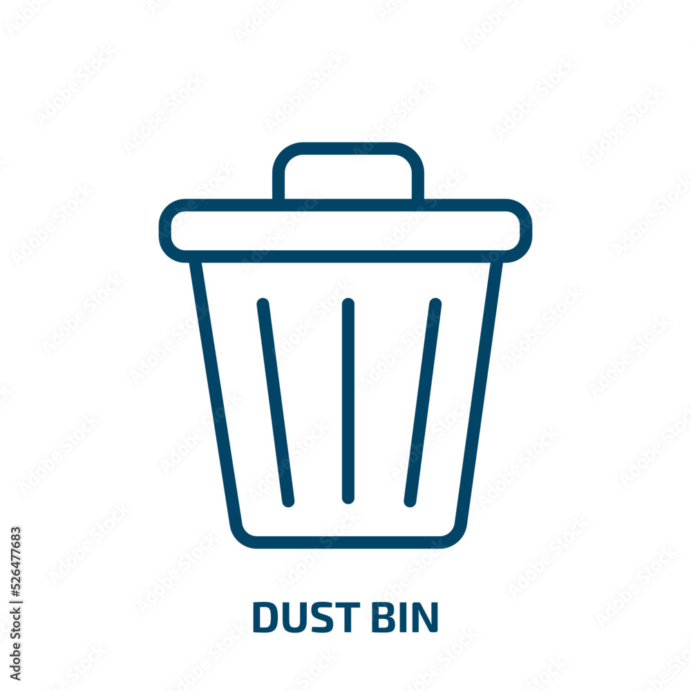 dust bin icon from ecology collection. Thin linear dust bin, can, garbage outline icon isolated on white background. Line vector dust bin sign, symbol for web and mobile dust bin icon from ecology collection. Thin linear dust bin, can, garbage outline icon isolated on white background. Line vector dust bin sign, symbol for web and mobile