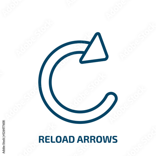 reload arrows icon from ecology collection. Thin linear reload arrows, arrow, interface outline icon isolated on white background. Line vector reload arrows sign, symbol for web and mobile