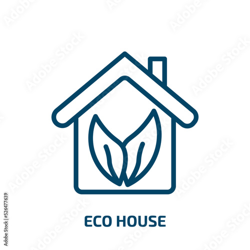 eco house icon from ecology collection. Thin linear eco house, eco, house outline icon isolated on white background. Line vector eco house sign, symbol for web and mobile